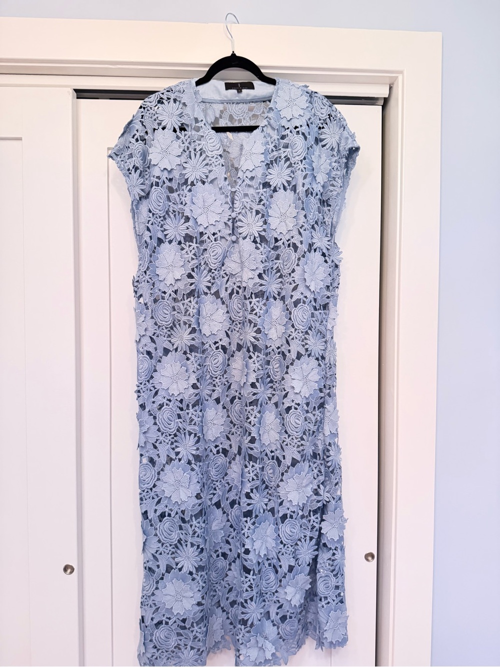 Light Blue Floral Lace Midi Dress (Abbey Glass)